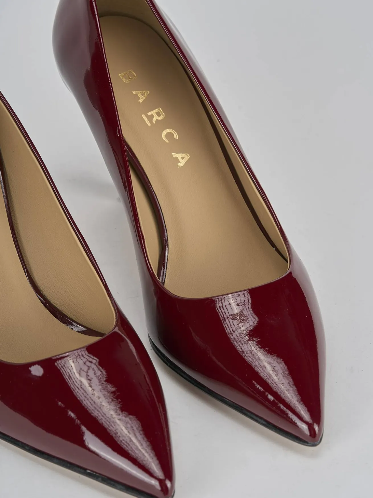 Décolleté tacco 7cm vernice bordo'