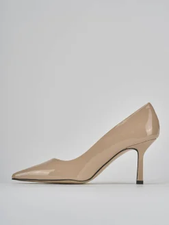 Décolleté tacco 7cm vernice beige