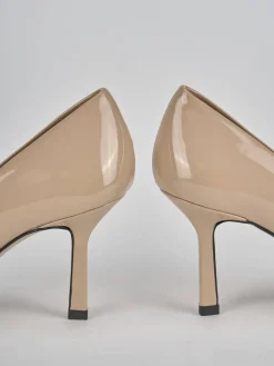 Décolleté tacco 7cm vernice beige