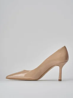 Décolleté tacco 7cm vernice beige
