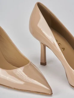 Décolleté tacco 7cm vernice beige