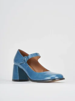 Décolleté tacco 8cm vernice blu