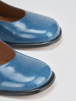 Décolleté tacco 8cm vernice blu