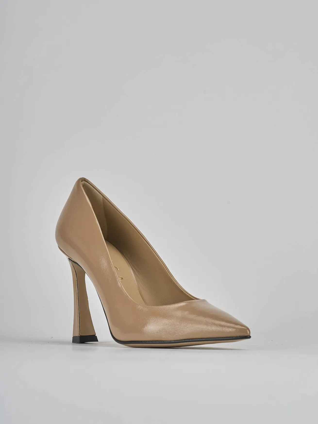 Décolleté tacco 10cm vernice marrone