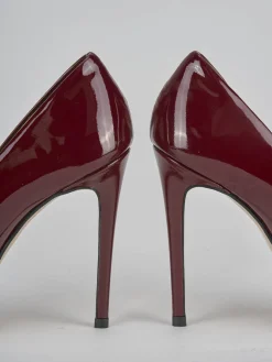 Décolleté tacco 10cm vernice bordo'