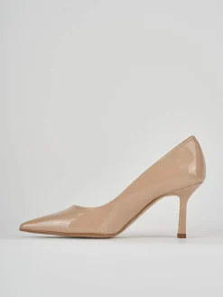 Décolleté tacco 7cm vernice beige