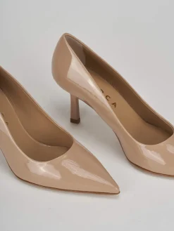 Décolleté tacco 7cm vernice beige