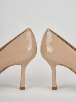 Décolleté tacco 7cm vernice beige