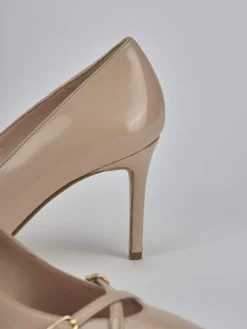 Décolleté tacco 7cm vernice marrone