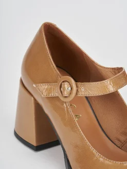 Décolleté tacco 8cm vernice marrone