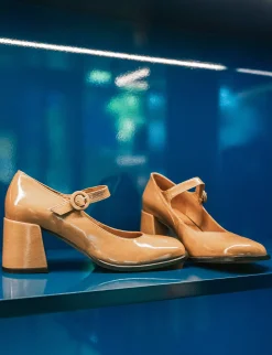 Décolleté tacco 8cm vernice marrone