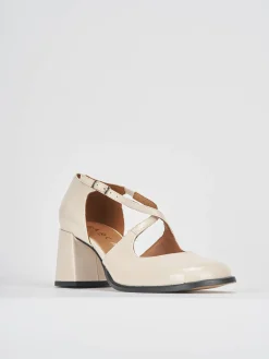 Décolleté tacco 8cm vernice bianco