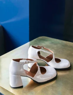 Décolleté tacco 8cm vernice bianco