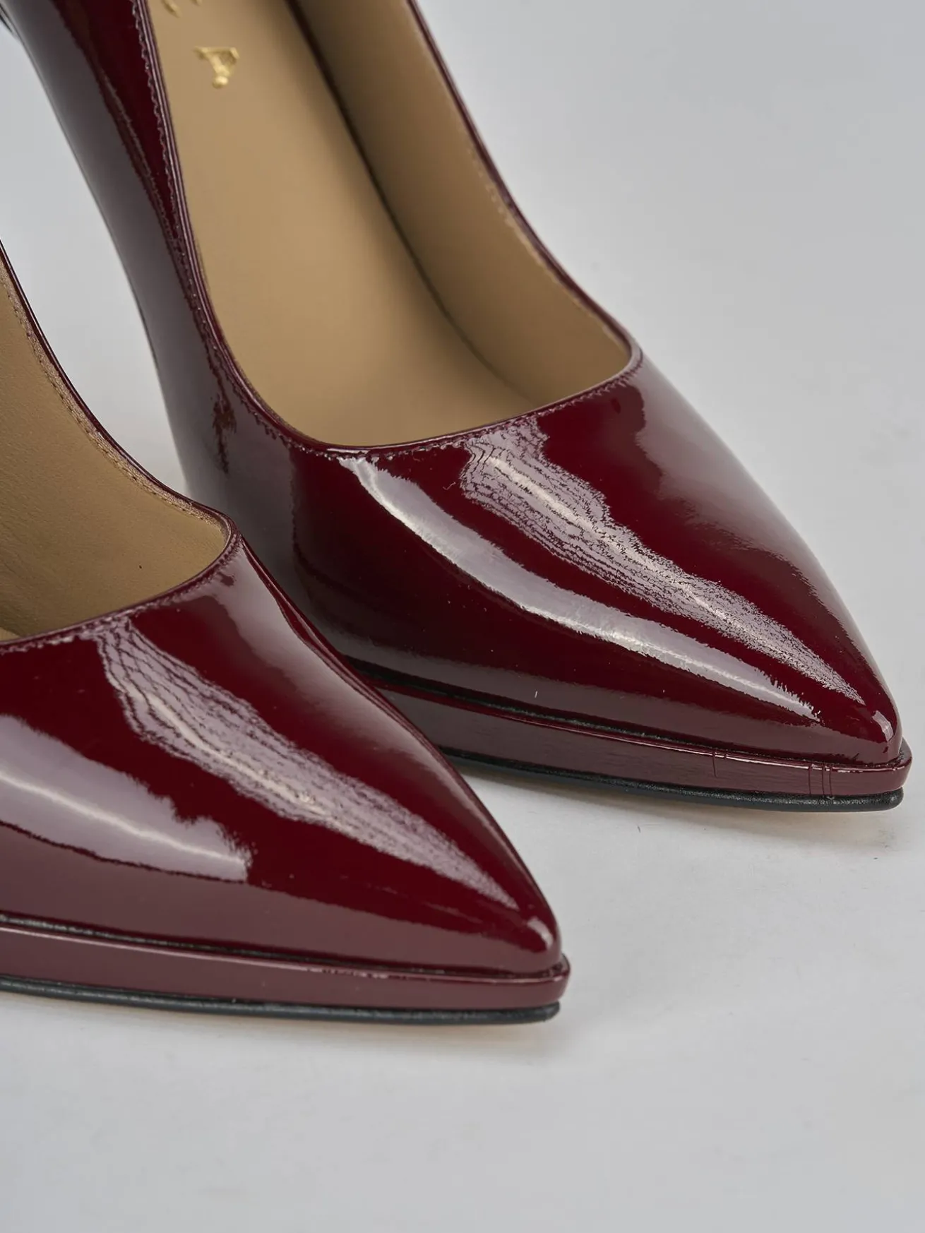 Décolleté tacco 11cm vernice bordo'