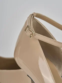 Décolleté tacco 7cm vernice beige