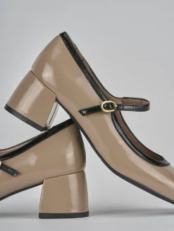 Décolleté tacco 5cm vernice beige