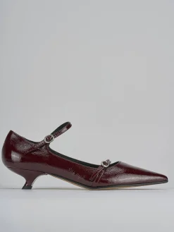 Décolleté tacco 4cm vernice bordo'