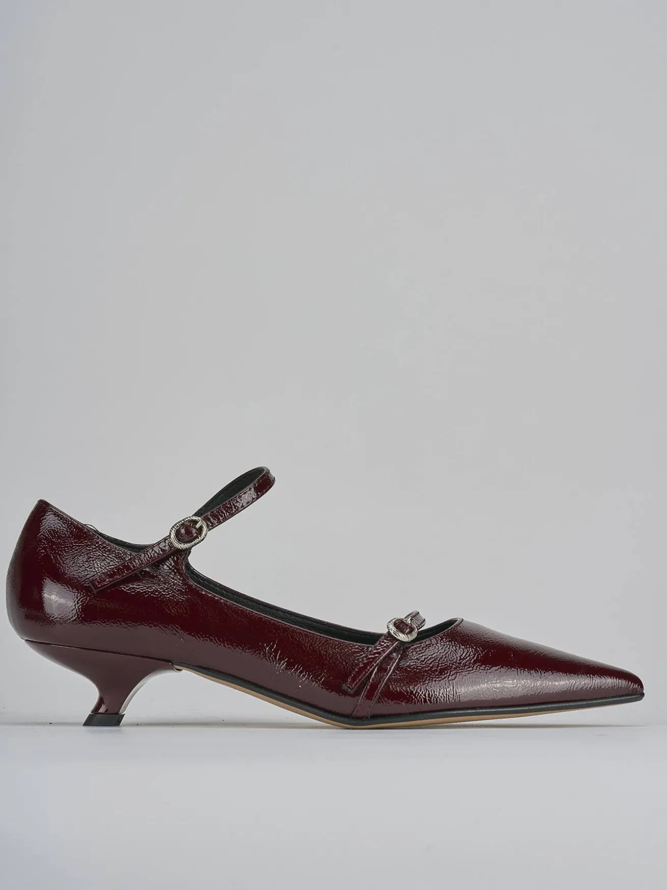 Décolleté tacco 4cm vernice bordo'