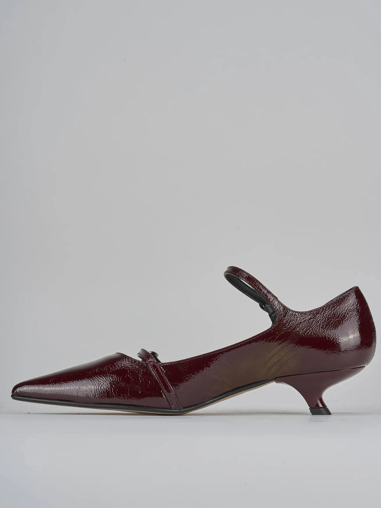 Décolleté tacco 4cm vernice bordo'