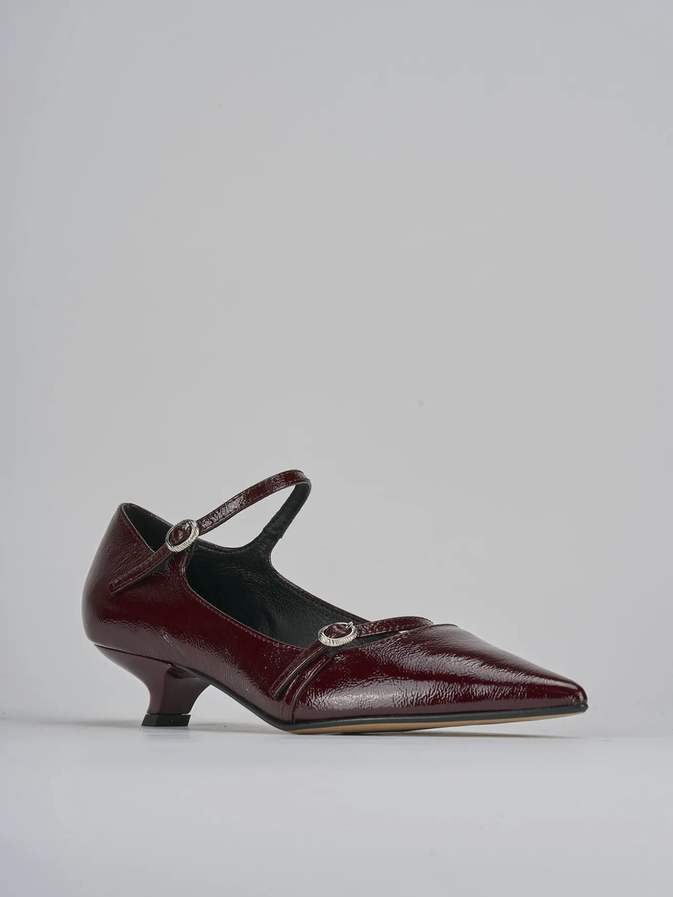 Décolleté tacco 4cm vernice bordo'