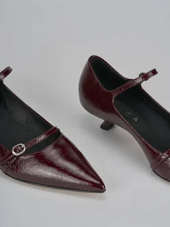 Décolleté tacco 4cm vernice bordo'