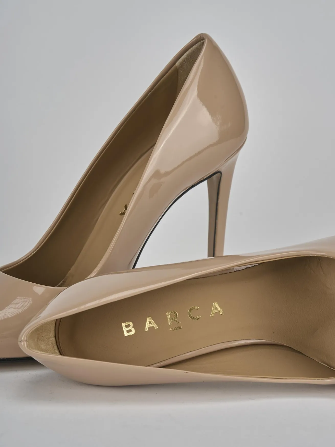 Décolleté tacco 11cm vernice beige