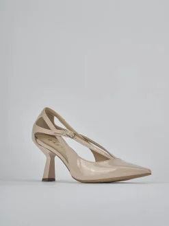 Décolleté tacco 7cm vernice beige