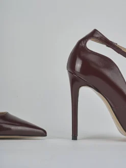 Décolleté tacco 10cm vernice bordo'