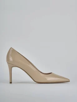 Décolleté tacco 7cm vernice beige