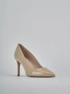 Décolleté tacco 7cm vernice beige
