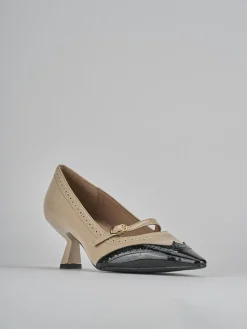 Décolleté tacco 6cm vernice beige