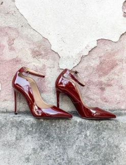 Décolleté tacco 11cm vernice bordo'