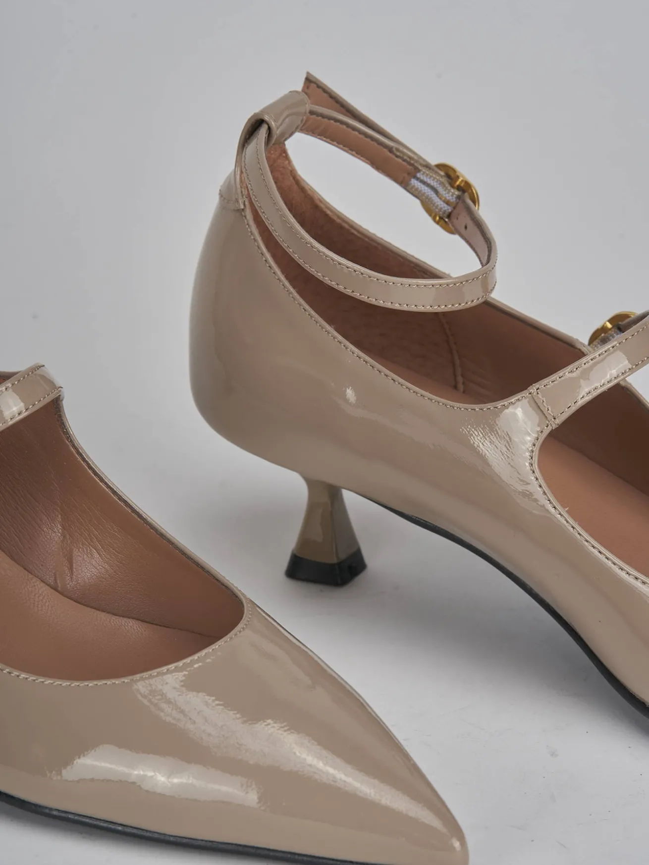 Décolleté tacco 5cm vernice beige