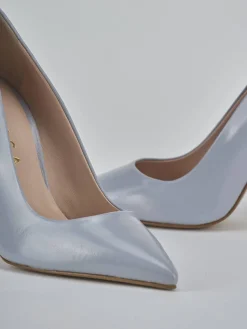 Décolleté tacco 10cm vernice azzurro