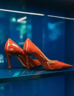 Décolleté tacco 9cm vernice bordo'