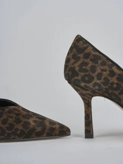 Decoltè tacco 7 cm multicolor camoscio