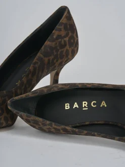 Decoltè tacco 7 cm multicolor camoscio