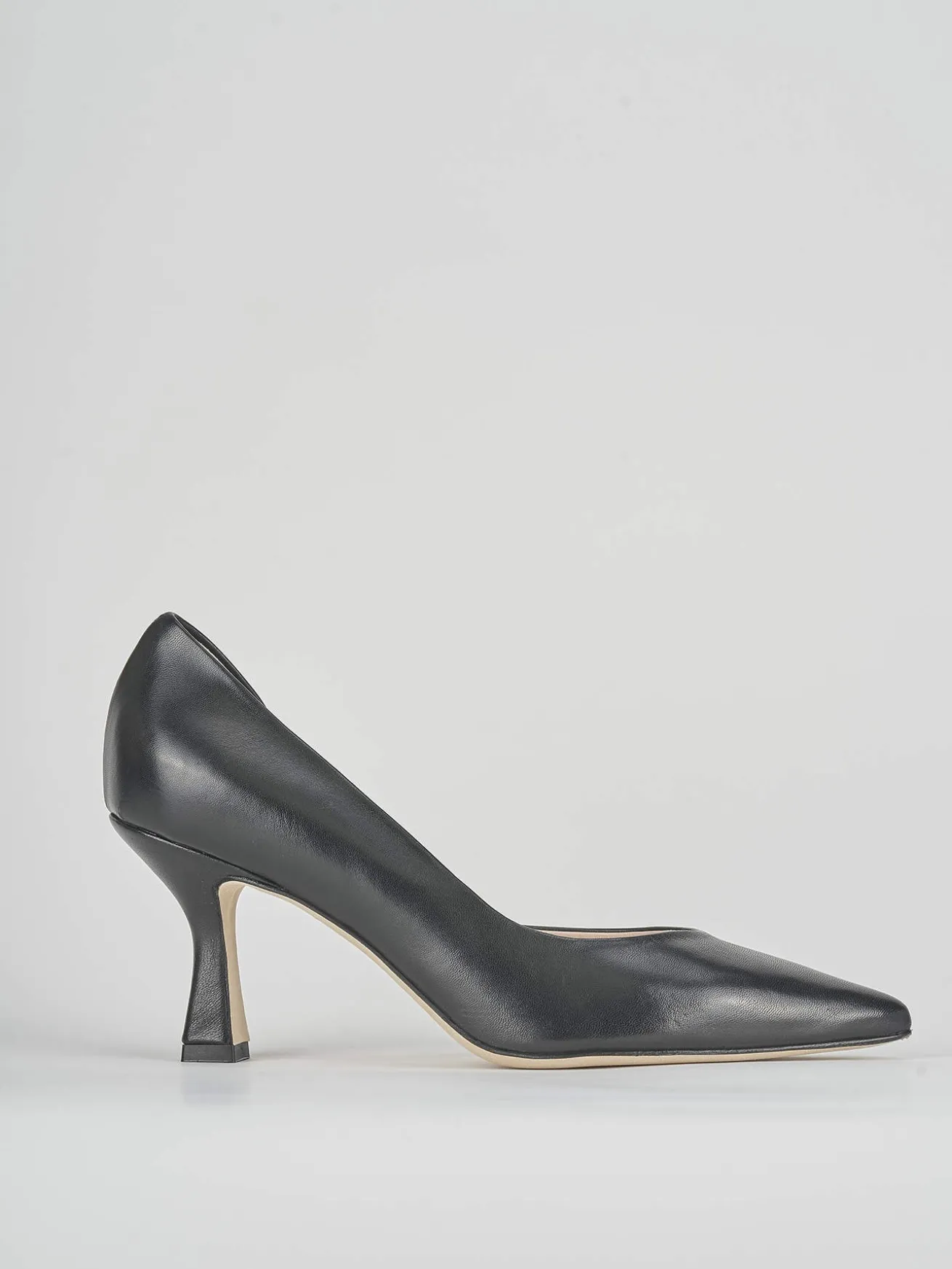 Decoltè tacco 7 cm nero pelle