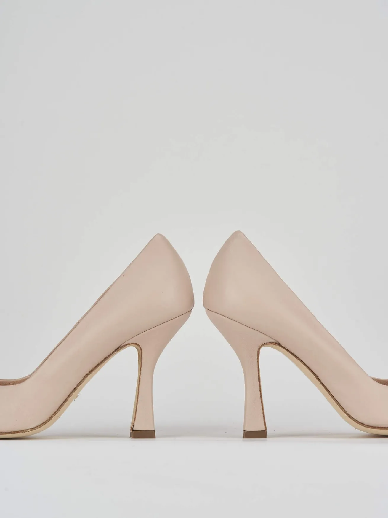 Decoltè tacco 9 cm rosa pelle