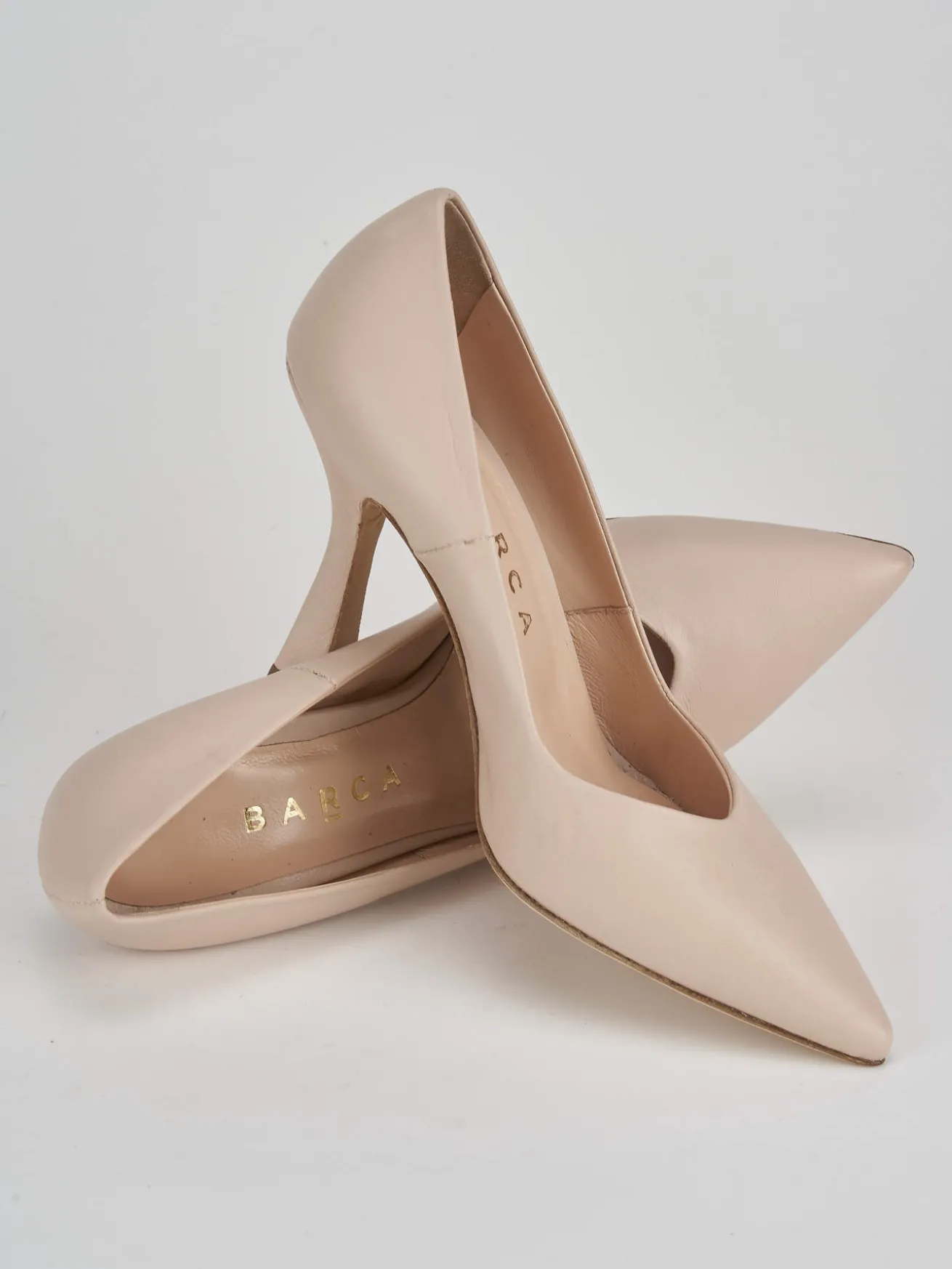 Decoltè tacco 9 cm rosa pelle