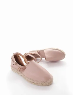 espadrilas fondo in gomma e soletto interno in vera pelle. Tomaia in morbidissima pelle nappata rosa
