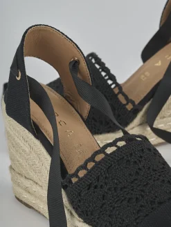 Espadrillas tacco 11cm camoscio sostenible nero