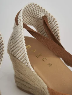 Espadrillas tacco 6cm camoscio marrone