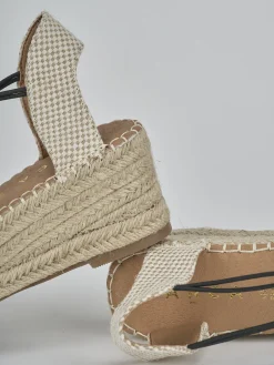 Espadrillas tacco 6cm camoscio sostenible nero