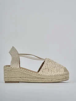 Espadrillas tacco 6cm camoscio sostenible beige