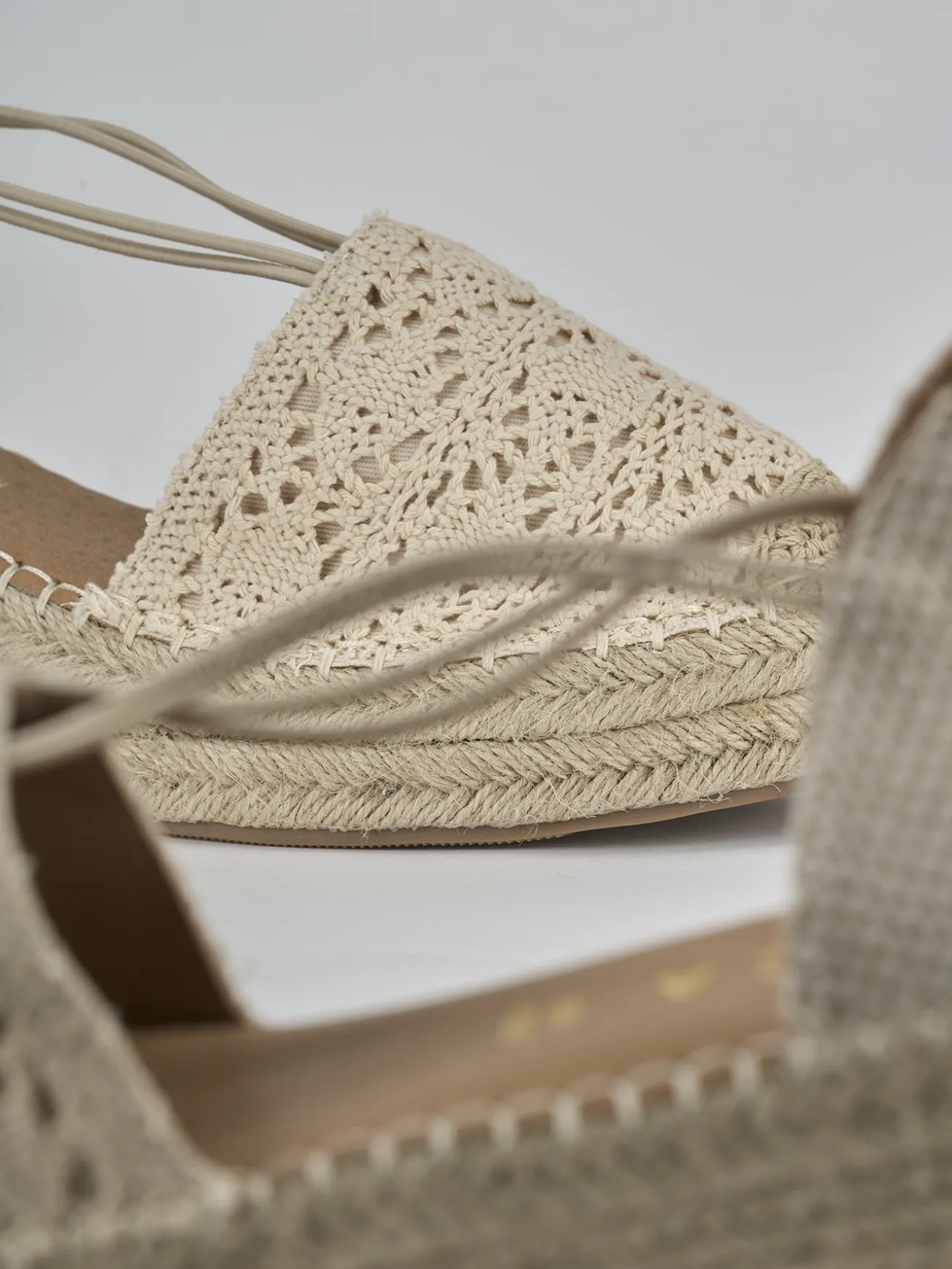 Espadrillas tacco 6cm camoscio sostenible beige