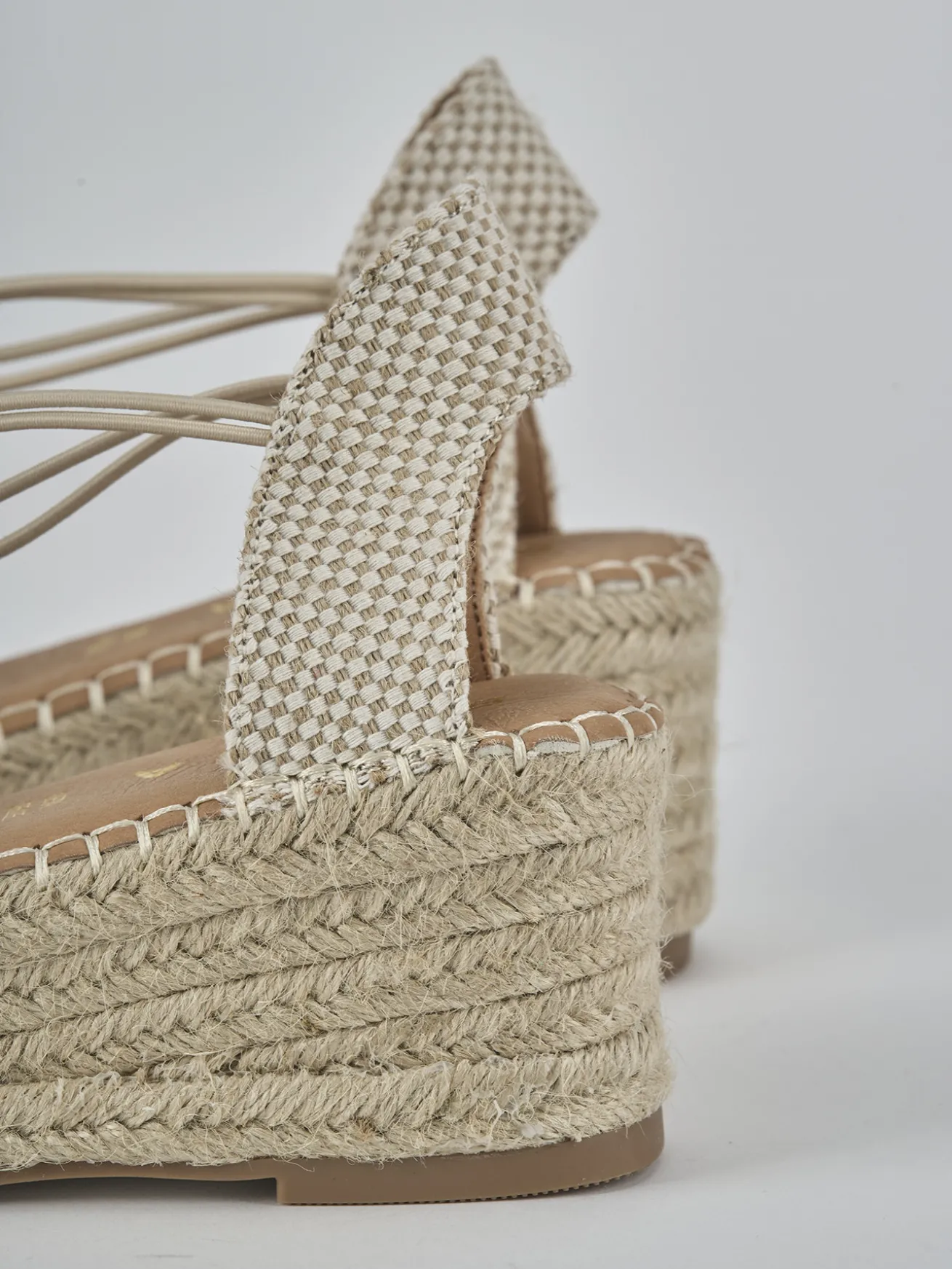 Espadrillas tacco 6cm camoscio sostenible beige