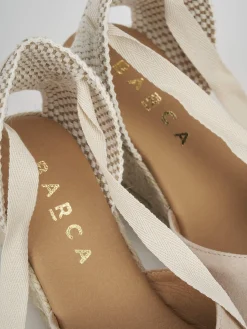 Espadrillas tacco 8cm camoscio beige