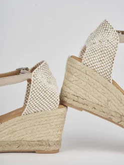 Espadrillas tacco 7cm camoscio beige