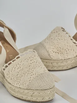 Espadrillas tacco 11cm camoscio sostenible beige